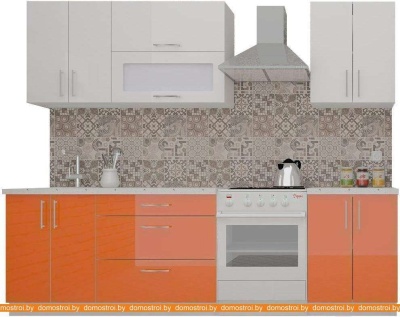 Кухня ВерсоМебель ВерсоЛайн 4-2.0 (белый 001/яркий оранжевый 008) фотография