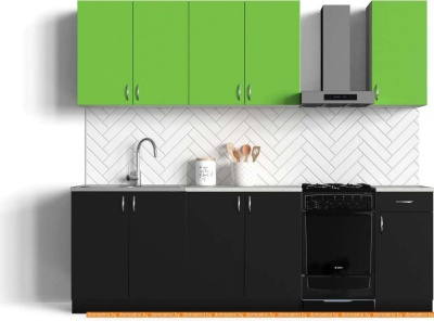 Кухня Сивирин-Компани Клео колор 2,0 (черный\зеленый) фотография