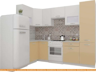Кухня ВерсоМебель ЭкоЛайт-6 1.2x2.7 левая (белый/капучино) фотография