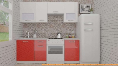 Кухня ВерсоМебель ЭкоЛайт-6 2.4 (белый/красный) фотография