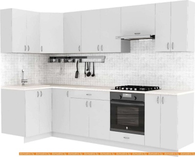 Кухня S-Company Клео глосc 1.2x2.9 левая (белый глянец/белый глянец) фотография