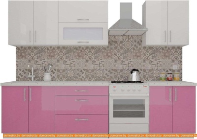 Кухня ВерсоМебель ВерсоЛайн 4-2.3 (белый/розовый) фотография