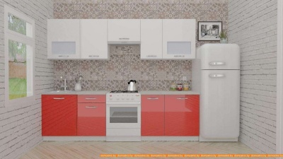Кухня ВерсоМебель ЭкоЛайт-5 2.8 (белый/красный) фотография