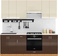 Кухня Сивирин-Компани Клео глосс 2.2 (коричневый глянец\ваниль глянец) картинка