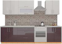 Кухня ВерсоМебель ВерсоЛайн 8-2.3 (белый 001/фиолетовый 014) картинка