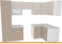 Кухня ВерсоМебель Эко-5 1.3x2.7 правая (крослайн латте/крослайн карамель) картинка