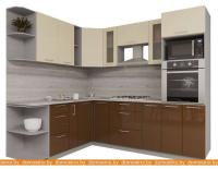Кухня Интерлиния Мила Gloss 1.88x2.4 левая (ваниль-шоколад) картинка