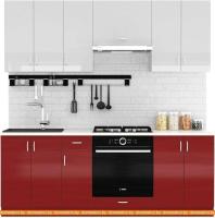 Кухня Сивирин-Компани Клео глосс 2.1 (бургундский глянец\белый глянец) картинка