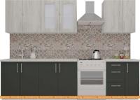 Кухня ВерсоМебель ВерсоЛайн 1-2.3 (дуб крафт белый/антрацит) картинка