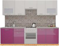 Кухня ВерсоМебель ЭкоЛайт-5 2.7 (белый/лиловый) картинка