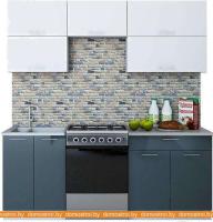 Кухня Интерлиния Мила Gloss 60-20 (белый/асфальт) картинка