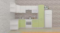 Кухня ВерсоМебель ЭкоЛайт-6 1.3x2.8 левая (белый/нежно-зеленый) картинка