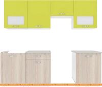Кухня ВерсоМебель Эко-5 2.3 (ясень шимо светлый/зеленый лайм) картинка