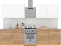 Кухня Интермебель Микс Топ-38 2.4м (белый премиум-дуб крафт зол-дуб крафт зол) картинка