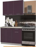 Кухня Интерлиния Мила Пластик 1.1 А (слива глянец/опал светлый) картинка