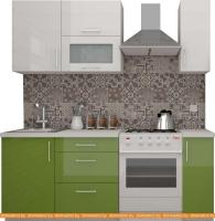 Кухня ВерсоМебель ВерсоЛайн 8-1.4 (белый 001/нежно-зеленый 032) картинка