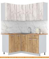 Кухня Интерлиния Мила Лайт 1.2x1.6 (дуб белый-дуб золотой-дуб бунратти) картинка