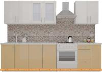 Кухня ВерсоМебель ВерсоЛайн 7-2.3 (белый 001/капучино 103) картинка