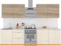 Кухня Интермебель Микс Топ-38 2.4м (дуб каньон-вудлайн кремовый-венато) картинка