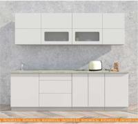 Кухня Интерлиния Мила Матте 2.5 А (белый/белый/опал светлый) картинка