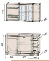 Кухня Интерлиния Мила Деко 1.4 Б (слоновая кость/кастилло темный) картинка