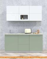 Кухня Интерлиния Мила Матте 1.7 А (белый/мята/опал светлый) картинка