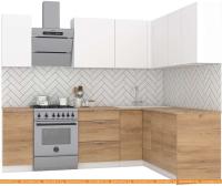 Кухня Интермебель Микс Топ-27 1.9x1.72м прав (белый премиум-дуб крафт зол-венато) картинка