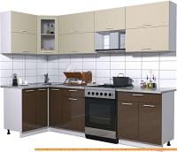 Кухня Интерлиния Мила Gloss 60-12x27 (ваниль/шоколад глянец) картинка