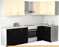 Кухня S-Company Клео лайт 1.2x2.2 правая (черный/песочный) картинка