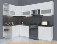 Кухня Интерлиния Мила Матте 1.5x2.7 Б левая (белый/белый/кастилло темный) картинка