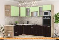 Кухня Интерлиния Мила 1.88x2.8 левая (салатовый-дуб венге-малага) картинка