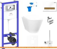 Унитаз Lavinia Boho Relfix Elegant Rimless 9 в 1 75110455 (белый/дерево пластик) картинка