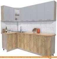 Кухня Интерлиния Мила 12x25 (серебристый-дуб золотой-дуб бунратти) картинка