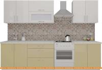 Кухня ВерсоМебель ВерсоЛайн 8-2.4 (белый 001/персик 022) картинка