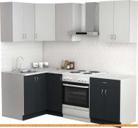 Кухня S-Company Клео лайт 1.2x1.6 левая (антрацит/стальной серый) картинка