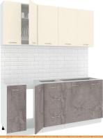 Кухня Кортекс-мебель Корнелия Лира 1.8 без столешницы (крем/оникс) картинка