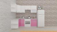 Кухня ВерсоМебель ЭкоЛайт-5 1.2x2.1 левая (белый/розовый) картинка