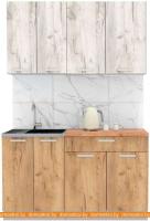 Кухня Интерлиния Мила Лайт 1.4-60 (дуб белый-дуб золотой-дуб бунратти) картинка