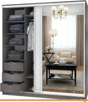 Шкаф-купе Кортекс-мебель Сенатор ШК12 КлассикаДСП с зеркалом (береза/белый) картинка