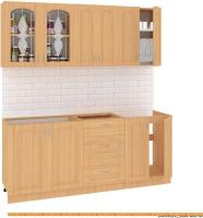 Кухня Кортекс-мебель Корнелия Ретро 1.9м без столешницы (ольха) картинка