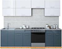 Кухня Интерлиния Мила Gloss 60-26 (белый/асфальт) картинка