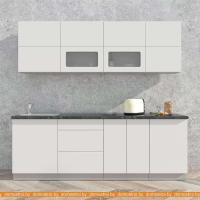 Кухня Интерлиния Мила Матте 2.3 А (белый/белый/кастилло темный) картинка