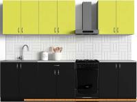 Кухня S-Company Клео колор 2.4 (черный/лайм) картинка