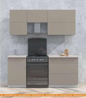 Кухня Интерлиния Мила Матте 1.9 Б (луна/луна/травертин серый) картинка