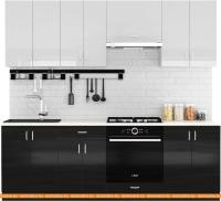 Кухня Сивирин-Компани Клео глосс 2.3 (черный глянец\белый глянец) картинка