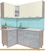 Кухня Интерлиния Мила 12x18 (ваниль-бетон-травертин) картинка