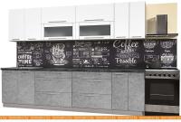 Кухня Интерлиния Мила Пластик 3.0 В (мрамор глянец-белый глянец-кастилло темный) картинка