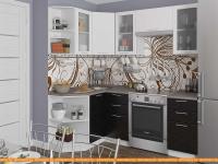 Кухня Vivat Mebel Валерия-М-04 (белый металлик/черный металлик) картинка