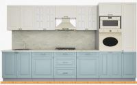 Кухня Интерлиния Мила Деко 3.6 (слоновая кость-океан-опал светлый) картинка