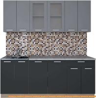 Кухня Интерлиния Мила 20-60 (антрацит/серебро) картинка